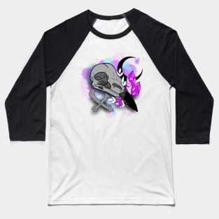 Raven skull Baseball T-Shirt